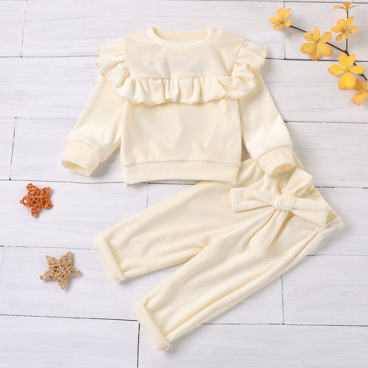 A Cross-border popular infant pants set solid color pink and white jumper European and American version cotton women's breathable skin tone winter set