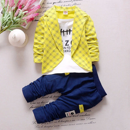 Spring and autumn new children&#039;s clothing infant gentleman suit fake three 0-4 years old children two-piece baby suit tide 0.24kg