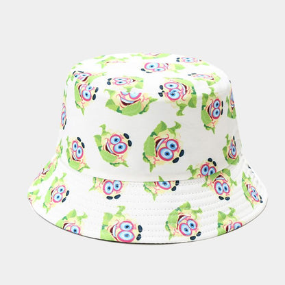 P 2022 Nuevo sombrero de pescador con estampado de vegetales creativo para mujer, sombrero para el sol de verano para exteriores, sombrero versátil para olla 