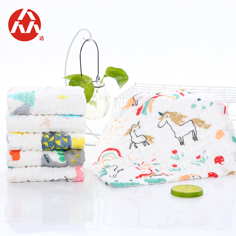 A 30 * 30 six-layer gauze square towel newborn baby towel face towel cotton yarn children's towel gauze saliva towel MOQ: 100PIECE