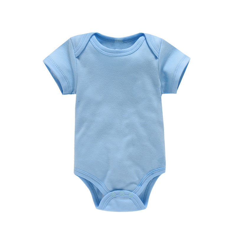 Cross-border wholesale baby plain clothes newborn clothes 0-1 years old solid color onesies, male and female babies short crawling summer 0.15kg