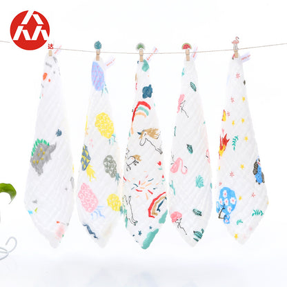 A 30 * 30 six-layer gauze square towel newborn baby towel face towel cotton yarn children's towel gauze saliva towel MOQ: 100PIECE