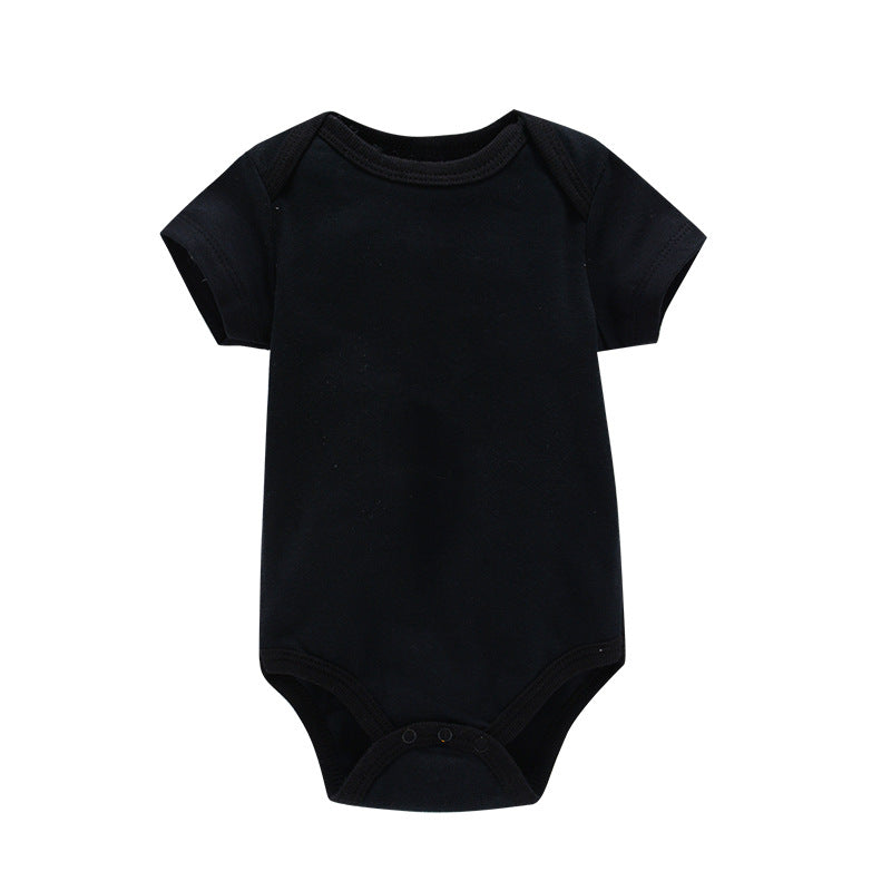 Cross-border wholesale baby plain clothes newborn clothes 0-1 years old solid color onesies, male and female babies short crawling summer 0.15kg