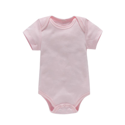 Cross-border wholesale baby plain clothes newborn clothes 0-1 years old solid color onesies, male and female babies short crawling summer 0.15kg