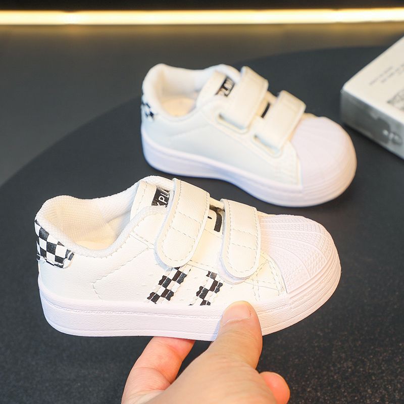 P 2024 spring and autumn new children&#039;s shell head shoes breathable girls&#039; shoes and boys&#039; sports shoes casual small white shoes.