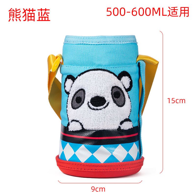 Funda para taza de agua para niños, portavasos, funda protectora con forma de oso, anticaídas universal, para llevar cruzada, correa para el hombro, funda para taza con aislamiento portátil de Disney 