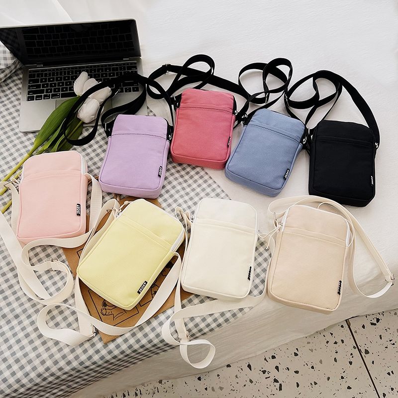 2024 Summer New Small Fresh Phone Bag Solid Color Women's Bag Fashionable Zero Wallet Simple Small Bag Mini Backpack