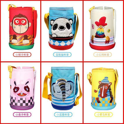 Funda para taza de agua para niños, portavasos, funda protectora con forma de oso, anticaídas universal, para llevar cruzada, correa para el hombro, funda para taza con aislamiento portátil de Disney 