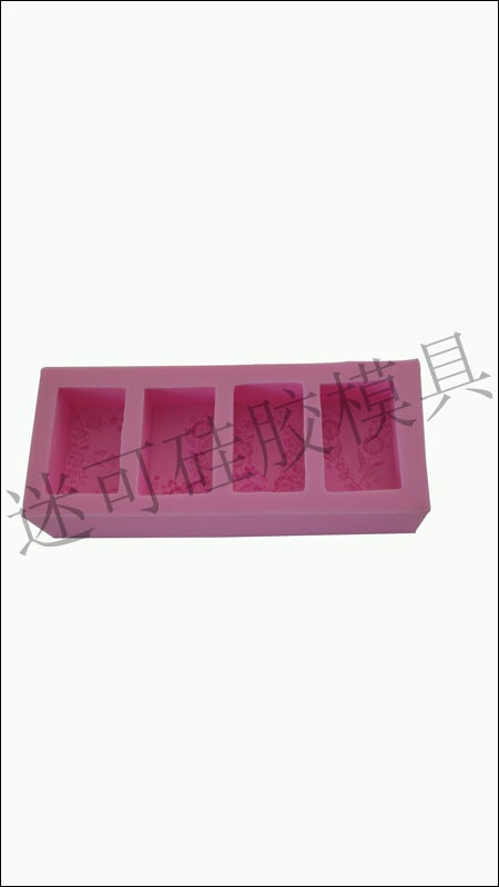 A rectangular 4 flowers, handmade soap, soap mold silicone soap molds silicone soap mold