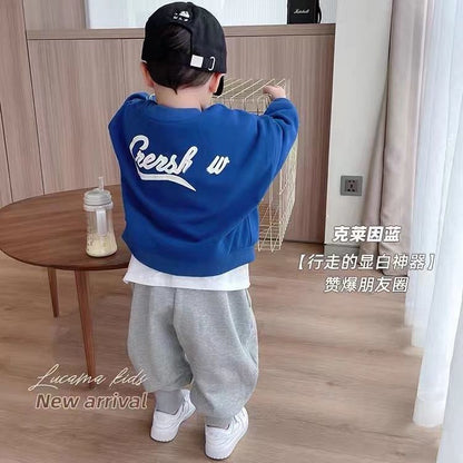 Boys&#039; Sweater Spring and Autumn New Spring Children&#039;s Net Red Western Baby Tops Han Fan Children&#039;s Clothing