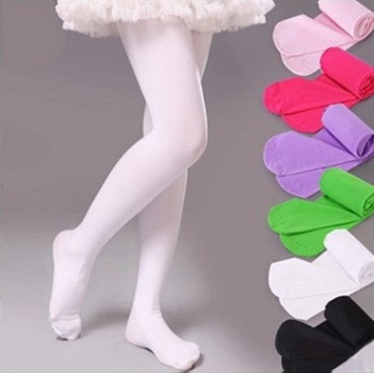 Spring and summer thin children dance socks high elastic velvet white stockings plus size ballerina pantyhose wholesale (weight:0.05kg）