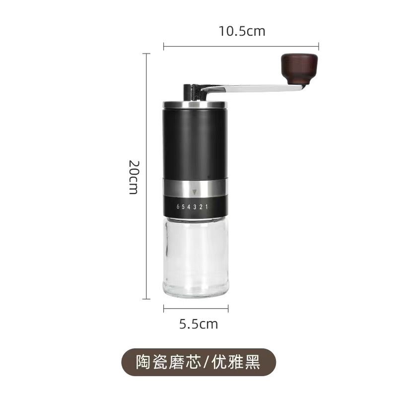 【Stainless steel grinding core】Six Adjustable Coffee Grinder, Hand Crank Coffee Grinder, Italian Home Users