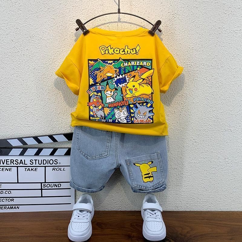 P Boys Summer Set 2024 New Fashionable and Fashionable Children's Clothing Summer Handsome Baby Summer Clothing Children's Short Sleeves