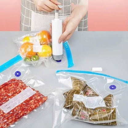 P Vacuum fresh-keeping bag Extraction compression bag Food bag Fruit sealed bag Self-sealing packaging Cooked food bag Household manual