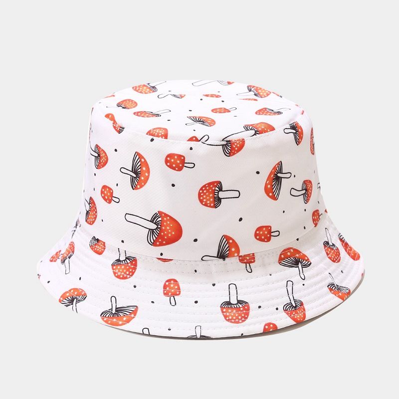 P 2022 Nuevo sombrero de pescador con estampado de vegetales creativo para mujer, sombrero para el sol de verano para exteriores, sombrero versátil para olla 