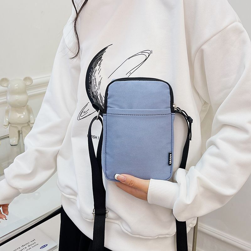 2024 Summer New Small Fresh Phone Bag Solid Color Women's Bag Fashionable Zero Wallet Simple Small Bag Mini Backpack