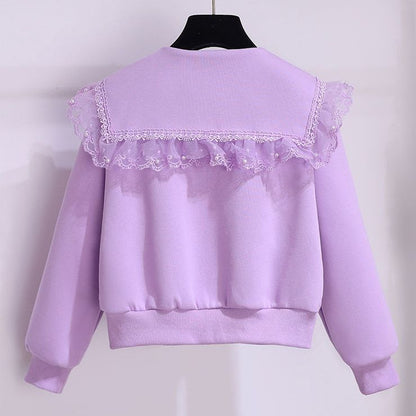 Girls' suits, autumn and winter clothes, new princess style, fashionable sweatshirt jacket, spring and autumn children's casual two-piece set