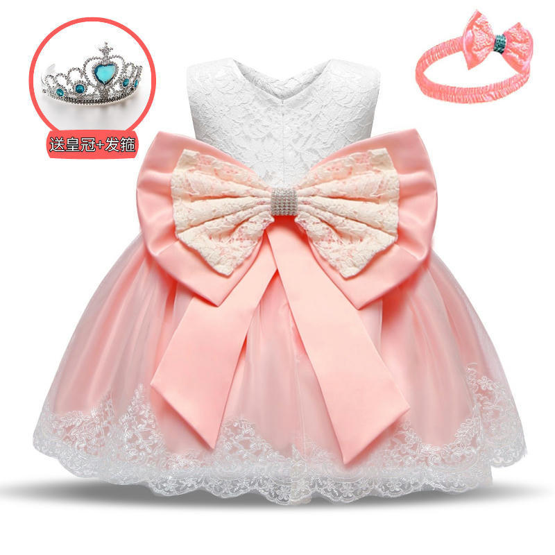 Girls dress skirt puffy princess dress full moon first birthday big bow embroidered kids baby girl dress