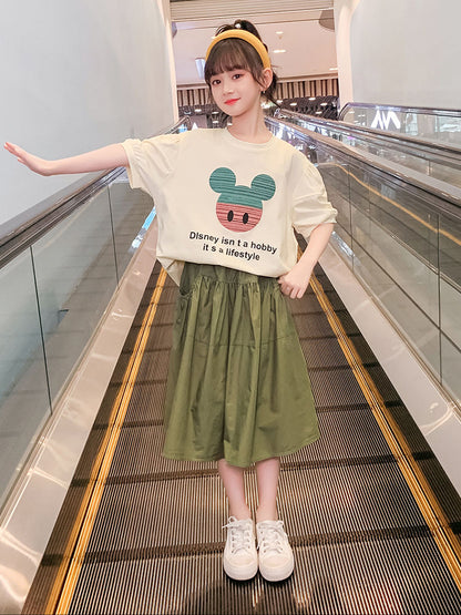 P girls dress summer dress 2023 new western-style children&#039;s summer suit girls&#039; children&#039;s clothing online celebrity fashionable skirt.