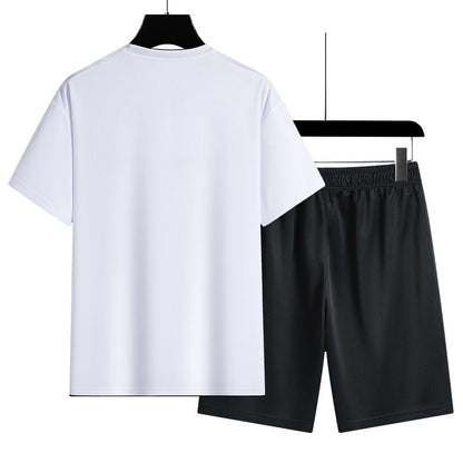 P Leisure sports T-shirt for men in summer is loose, versatile and handsome, running trend, beach pants and a set of men.