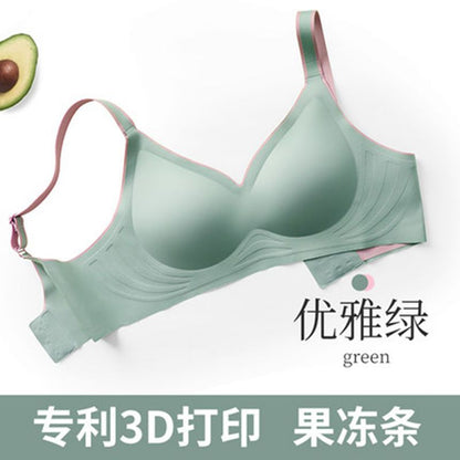 P Thai latex underwear women's new small breasts gathered underwear no underwire bra seamless bra gathered anti-sagging