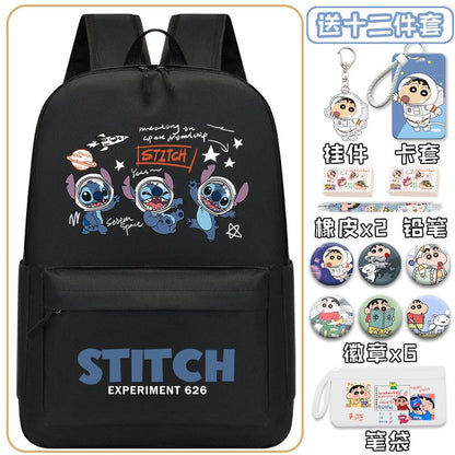 Mochila de Stitch para escuela primaria, secundaria y preparatoria con dibujos animados de Star Baby, protector de columna, mochila de gran valor, ligera 