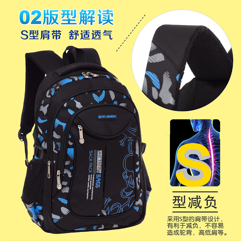 A Manufacturer A wholesales Korean printed backpacks for primary school students aged 1-3 to 6, providing spinal protection and leisure for children aged 6-12