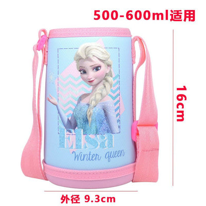 Funda para taza de agua para niños, portavasos, funda protectora con forma de oso, anticaídas universal, para llevar cruzada, correa para el hombro, funda para taza con aislamiento portátil de Disney 