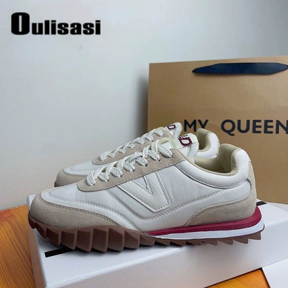 P Oulisasi Retro Forrest Gump Shoes Women's Hit Spring 2024 New German Training Athleisure Muffin Daddy Shoes