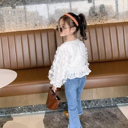 Conjunto informal de primavera para niñas 2022 Nuevo conjunto de dos piezas de jeans de primavera y otoño para niñas de estilo extranjero con celebridades de Internet para niños 