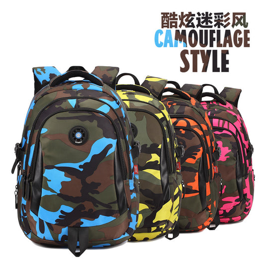 A Primary School Student School Bag Tide 1-3 to 5 Grades camouflage school bags for children to reduce weight, backpack waterproof wholesale