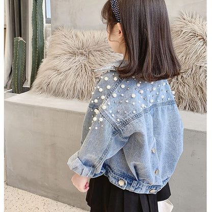 Girls' Baby Coat Women's Spring and Autumn Children's Denim New Spring Clothing Little Girls' Children's Clothing Korean Edition Foreign Style Coat