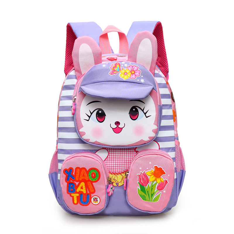 A Kindergarten School Bag Wholesale Children's Cartoon Bags Children's School Bags Reduce Burden and Backbone Protection Shoulder Bags Primary School Student School Bags