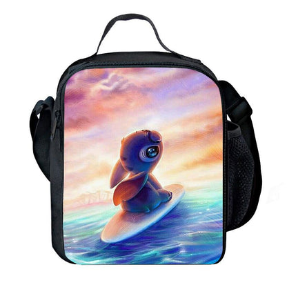 P Stitch Lunch Bag Cute Cartoon Print Customizable Bento Bag Portable Children's and Elementary School Students Handheld Insulation Bag