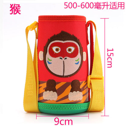 Funda para taza de agua para niños, portavasos, funda protectora con forma de oso, anticaídas universal, para llevar cruzada, correa para el hombro, funda para taza con aislamiento portátil de Disney 