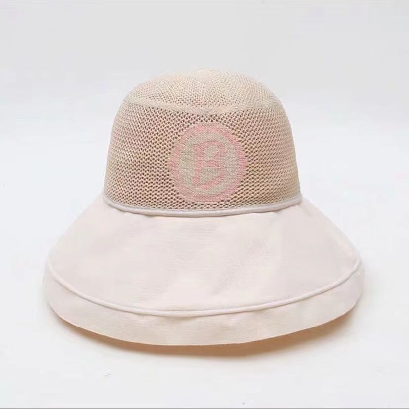 P children's sunscreen hat, summer boys' hat, large brim, summer sunshade hat, mesh fisherman's hat, wide brim, trendy and cool thin style