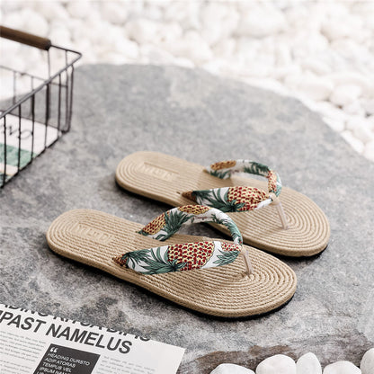 P Herringbone Slippers Female 2021 Summer New Korean Flat-bottom Joker Slippers Female Wear Fashion Beach Shoes