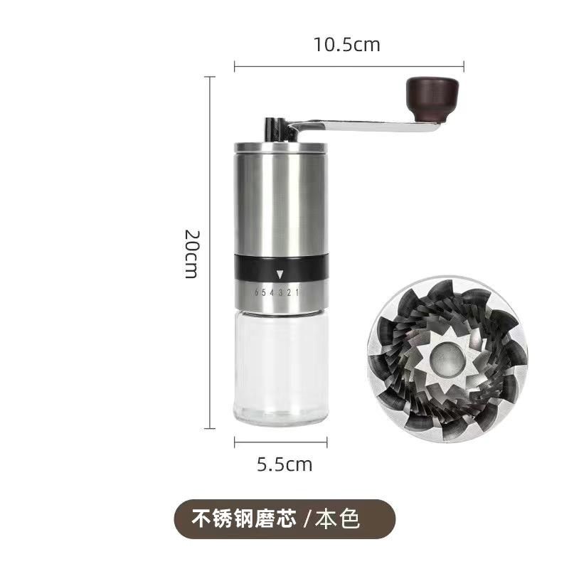 【Stainless steel grinding core】Six Adjustable Coffee Grinder, Hand Crank Coffee Grinder, Italian Home Users