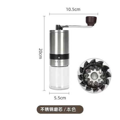 【Stainless steel grinding core】Six Adjustable Coffee Grinder, Hand Crank Coffee Grinder, Italian Home Users