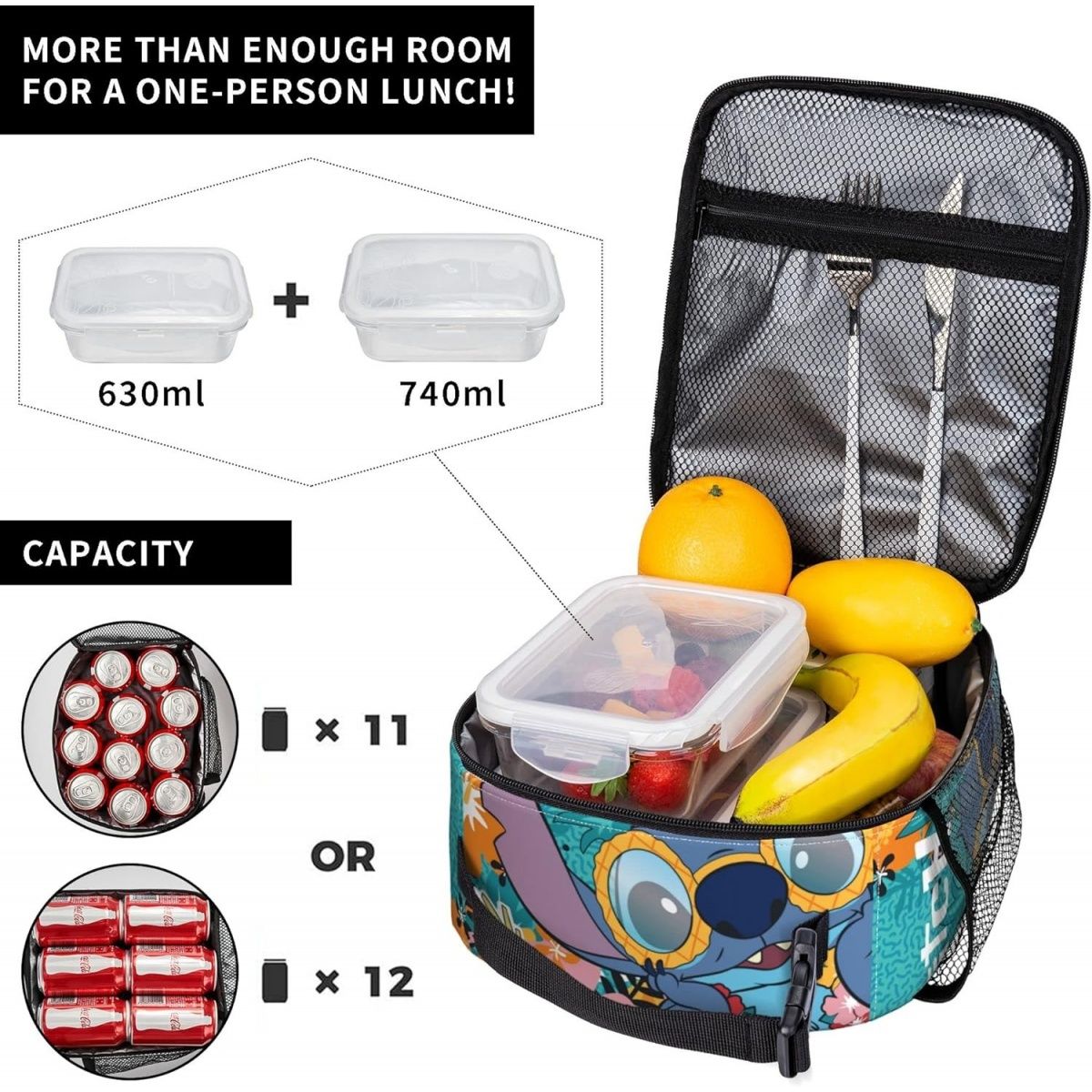 P Shi Dizai lunch bag full-body printed cartoon boys, girls, children, junior high school and primary school children&#039;s ice pack insulation package system.