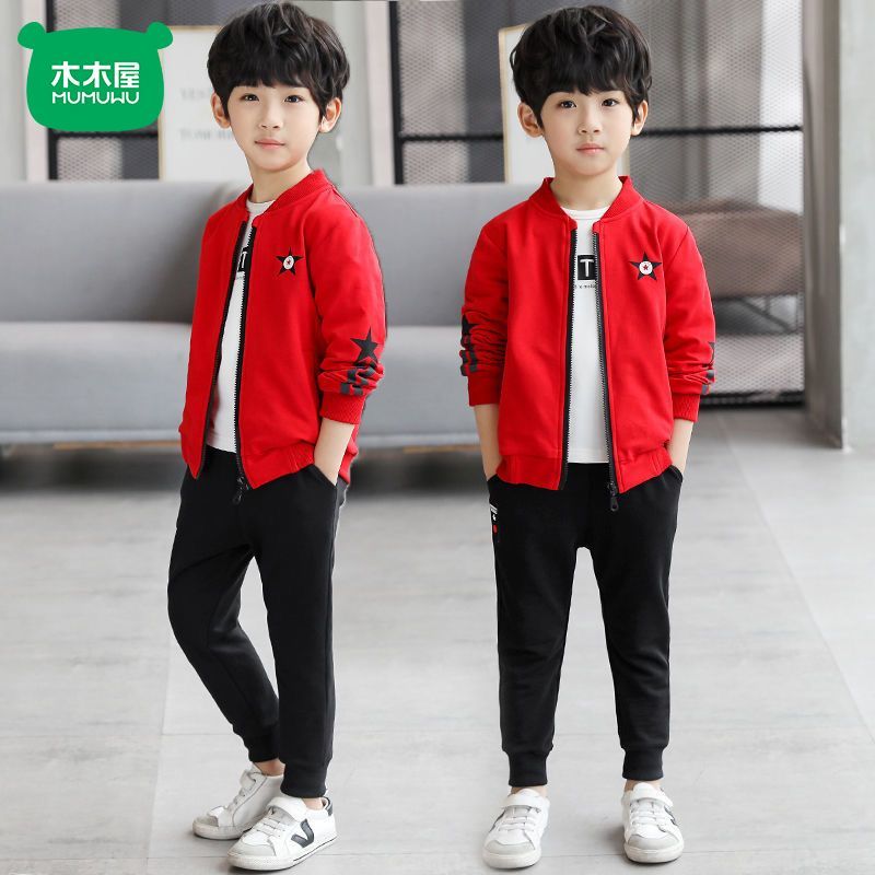 P boys spring and autumn suit new middle-aged and older boys foreign style explosion sports autumn two-piece suit