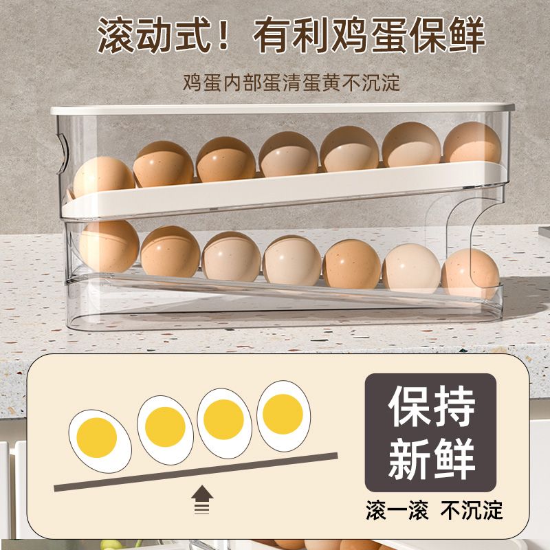 Automatic egg rolling box, egg storage box, refrigerator side door, egg box, egg holder, special sorting tool