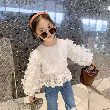 Girls' Spring Casual Set 2022 New Children's Internet Celebrity Foreign Style Little Girl Spring and Autumn Jeans Two-Piece Set