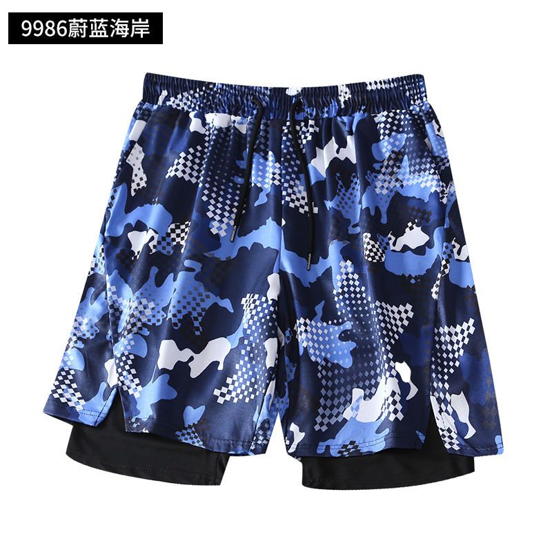 A 2024 summer swimming trunks men&#039;s adult loose breathable quick-drying double-layer two-in-one long swimming trunks long pants.