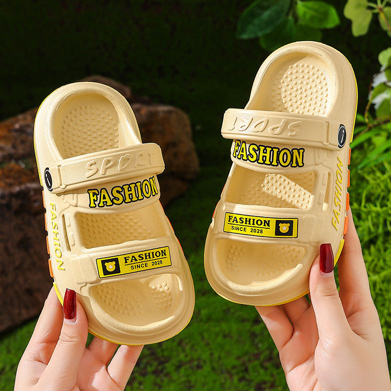 P Boys Summer New EVA Sandals Comfortable Home Anti slip Middle and Small Children Soft Sole Beach Two Wear Boys' Sandals and Slippers