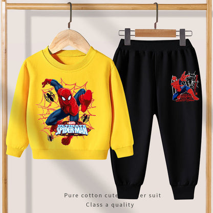 P Spider-Man Boys Sweater Set Autumn and Winter New Sweater Children's Men's Handsome Middle-aged Older Boys Autumn Clothing Trend