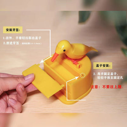 Push-type bird toothpick box creative Douyin same cute toothpick tube bird toothpick box