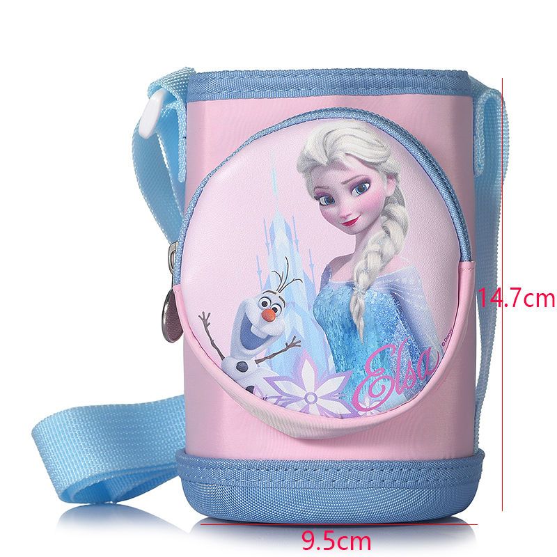 Funda para taza de agua para niños, portavasos, funda protectora con forma de oso, anticaídas universal, para llevar cruzada, correa para el hombro, funda para taza con aislamiento portátil de Disney 