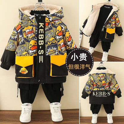 Little Yellow Duck Children's Clothes Children's Cotton Clothes Boys' Winter Clothes Thickened Girls' Cotton Clothes Boys' Winter Warm Cotton Jackets