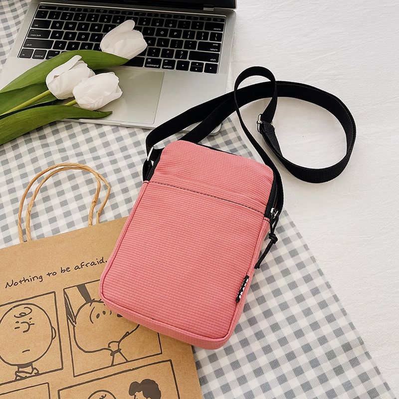 2024 Summer New Small Fresh Phone Bag Solid Color Women's Bag Fashionable Zero Wallet Simple Small Bag Mini Backpack